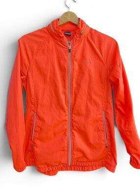 Hind Windbreaker Jacket Full Zip Mock Neck Activewear Running Orange Size Medium